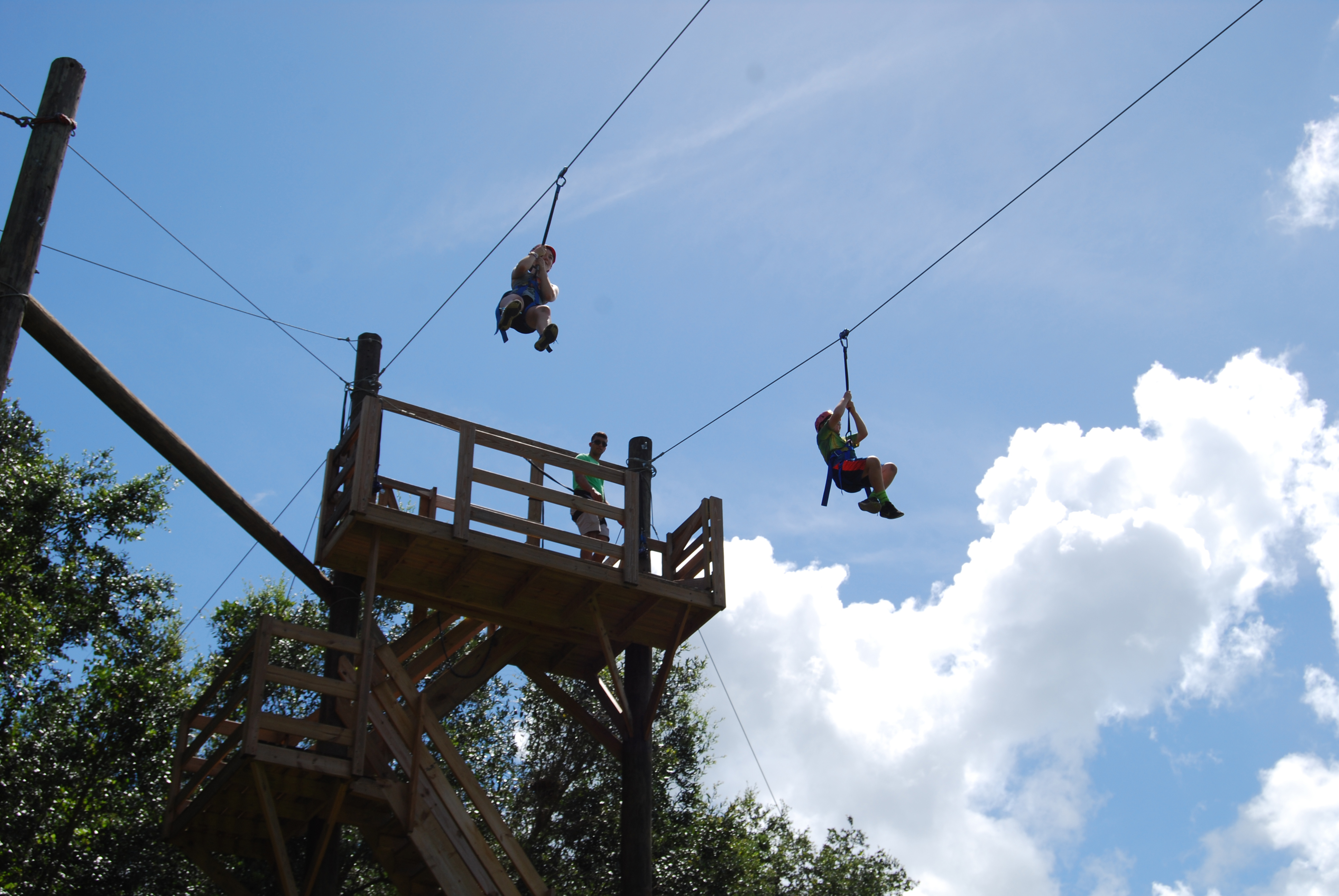 double zip line for two participants to experience together